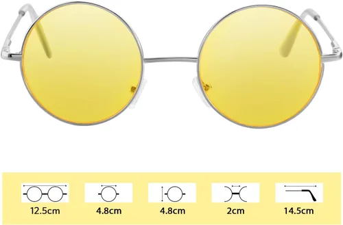 Vista 3 de Juego de accesorios de vestir hippie con gafas hippie y collar con signo de paz