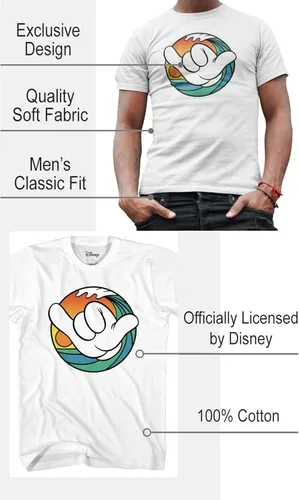 Vista 2 de Disney Mickey Mouse - Camiseta de mano suelta para adultos