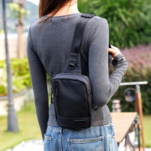 Vista 9 de Bolsa cruzada de viaje para iPhone 18 17 16 Pro Max iPad mini 6 Bolso bandolera negro