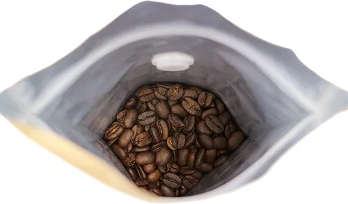 Vista 4 de 50 unidades de papel kraft natural de alta barrera con cremallera bolsa de café con válvula de desgasificación unidireccional
