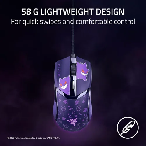 Vista 6 de Razer Cobra Gengar Edition - Mouse ligero para juegos con cable - Sensor de 8500 DPI - 2.05 oz - Interruptores ópticos de ratón de 3ª