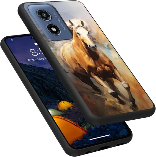 Vista 122 de Funda para Motorola Moto G Play 4G 2024, delgada y ligera, de silicona de TPU suave, color negro, ultrafina, para Motorola Moto G Play 4G 2024, Art