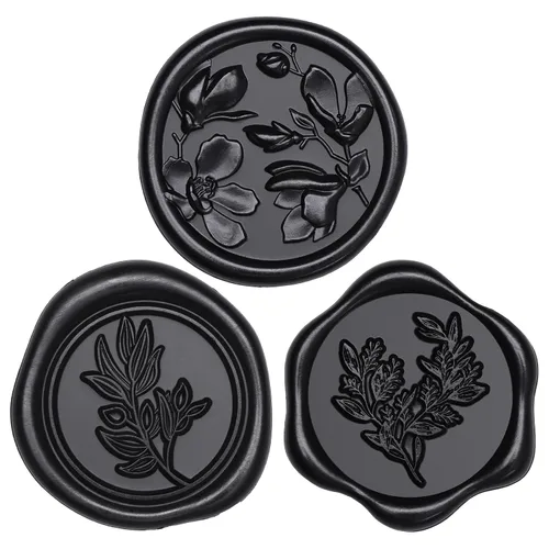 Vista 15 de UNIQOOO Adhesivos de Sello de Cera - (3 Diseños en 1 Paquete) Adhesivos de Sello para Sobre de Invitación de Boda, 60 Piezas Adhesivos