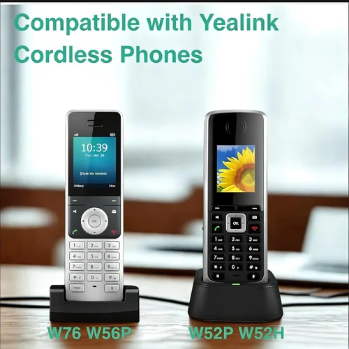 Vista 2 de Adaptador de corriente para teléfonos inalámbricos Yealink SIP W52P W52H W56P W76, fuente de alimentación para teléfono de escritorio T19 T19P T21