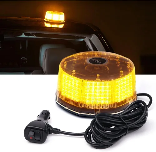 Vista 12 de Xprite Luz de Baliza LED Giratoria, Luces Estroboscópicas Súper Brillantes de 4.5 Pulgadas para Montacargas con Base Magnética para Camión de Ámbar