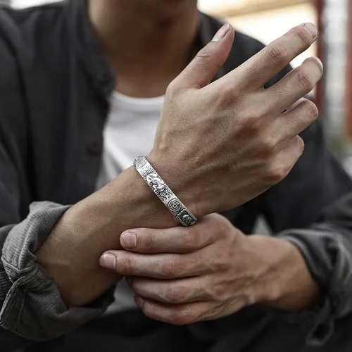 Vista 7 de Pixiu - Juego de anillos de Feng Shui Pixiu, pulsera de riqueza china de Feng Shui Pi Yao, anillo de protección de riqueza que trae buena suerte