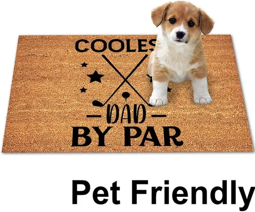 Vista 7 de Tapete de fibra de coco personalizado para el mejor papá por par, divertido tapete de bienvenida de 16 x 24 pulgadas, fácil de limpiar, tapete