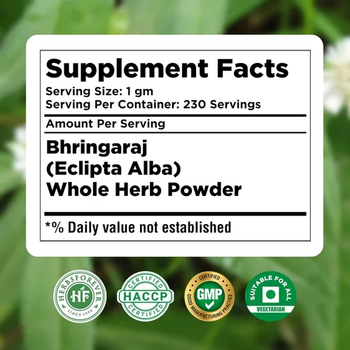 Vista 5 de Bhringaraj Polvo – Eclipta Alba – Hierba para el cuidado del cabello – Acondicionador natural para el cabello – Nutre los folículos capilares – Sin
