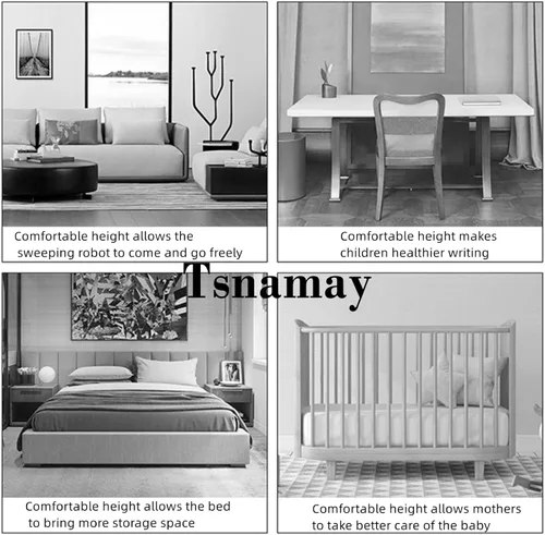 Vista 6 de 2" Elevadores autoadhesivos para cama y muebles, elevadores de muebles con adhesivo para camas, mesas y sillas, elevadores de cama de acero