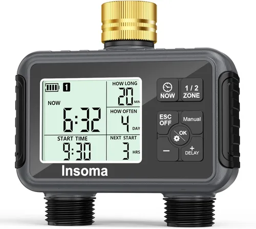 Vista 13 de Insoma Temporizador de agua WiFi para manguera de jardín, temporizador inteligente de aspersores, control remoto por aplicación, temporizadores