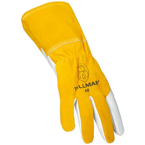 Vista 2 de John Tillman and Co - Guantes de soldadura MIG de grado estándar con forro polar de grano superior marrón medio con pulgar recto, puño de 3 12