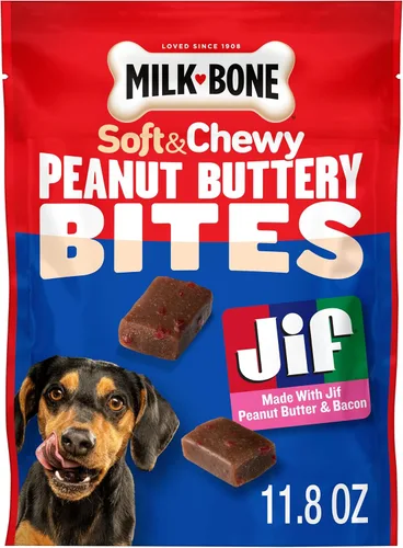 Vista 12 de Milk-Bone Galletas para perro bañadas con mantequilla de cacahuete real, horneadas, 32 onzas, (paquete de 4)