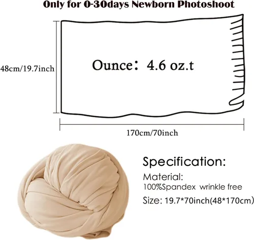 Vista 6 de Accesorios para Fotografía de Recién Nacidos, Envolturas para Recién Nacidos para Bebés Niños y Niñas, Manta Elástica para Sesión Fotográfica