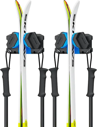 Vista 10 de Estante de pared para esquís y snowboard, soporte de pared para esquís y soporte de pared para esquís que ahorra espacio en el garaje, organizador