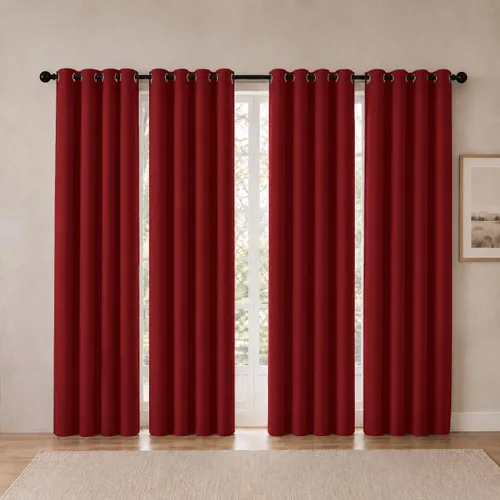 Vista 38 de Cortinas de oscurecimiento de habitación de 45 pulgadas de largo para dormitorio y sala de estar, cortinas térmicas aislantes con ojales