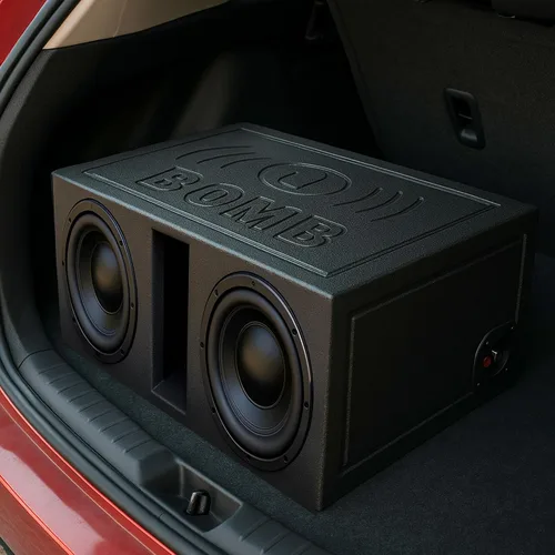 Vista 5 de QPower - Caja de subwoofer con doble ventilación de 12 pulgadas, sistema de subwoofer con puerto, color negro, accesorios para sistemas de audio