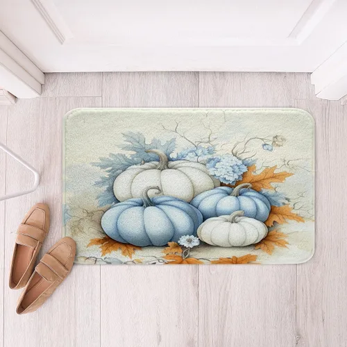 Vista 26 de Erosebridal Thanksgiving Turkey Bathroom Rugs - Fall Leaves Pumpkin Bath Mat for Kids Adults, Vintage Autumn Harvest Door Mat 16 x 24 Inch Rustic