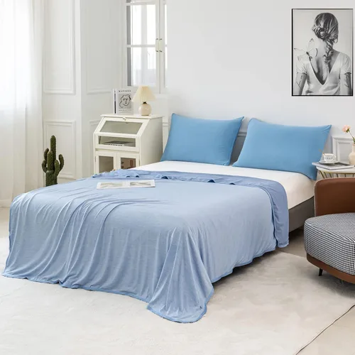 Vista 2 de MUKKA Manta de verano (50 x 60 pulgadas) para dormir con calor en verano, mantiene el cuerpo fresco en noches cálidas, manta para adultos, niños