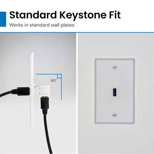 Vista 6 de ICC Acoplador modular USB 3.0 de 90 grados en blanco para estilo HD