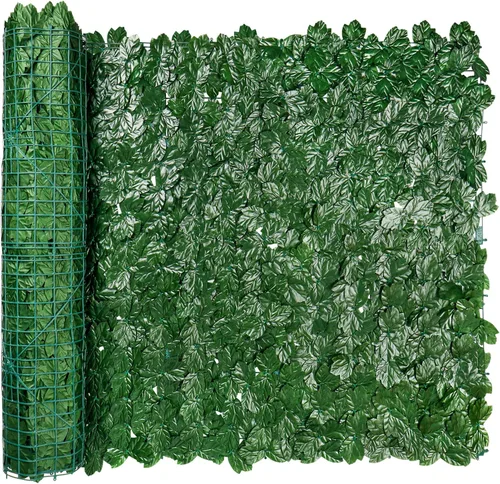 Vista 11 de iCover Pantalla de Privacidad de Hiedra Artificial para Cerca, 39 x 98 pulgadas Junta Reforzada Previene que las Hojas se Caigan, Paneles de Setos