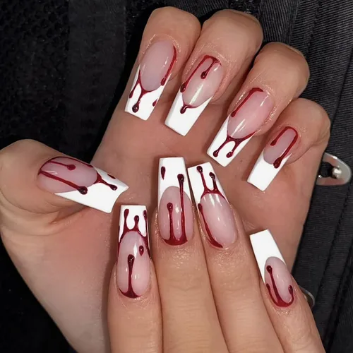 Vista 14 de Uñas postizas cuadradas largas con punta francesa SWEKKE amarilla, uñas postizas de cobertura completa con diseños, uñas postizas de color amarillo