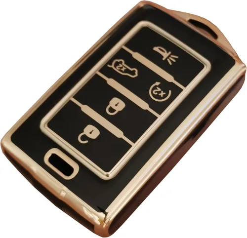 Vista 7 de TPU para Funda de Llavero de Jeep Compatible con Jeep Grand Cherokee L 2022 Grand Wagoneer 2022 Wagoneer 2022 Grand Cherokee L 2021 (5-B Negro)