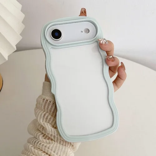 Vista 15 de QLTYPRI Funda compatible con iPhone 7/8/SE, bonita funda transparente con marco ondulado rizado para niñas y mujeres, funda protectora de TPU