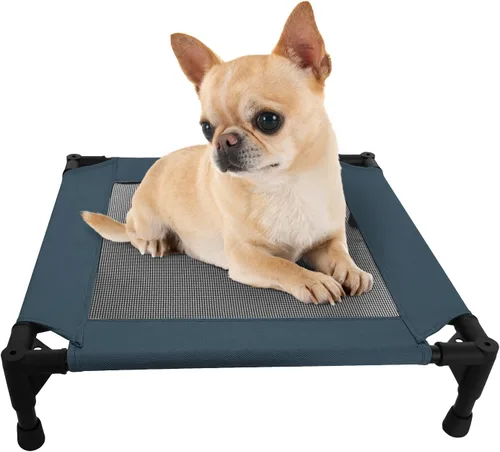 Vista 7 de Pozico Cama elevada para mascotas con malla transpirable para gatos y perros pequeños, cuna refrescante elevada para cachorros y gatitos, 18.9 x