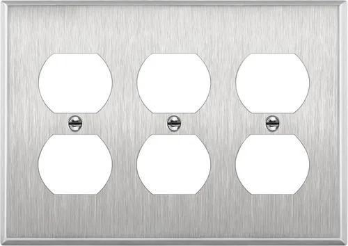 Vista 38 de ENERLITES Placa de pared de metal para receptáculo dúplex, acero inoxidable, tapa de tomacorriente, resistente a la corrosión, tamaño estándar