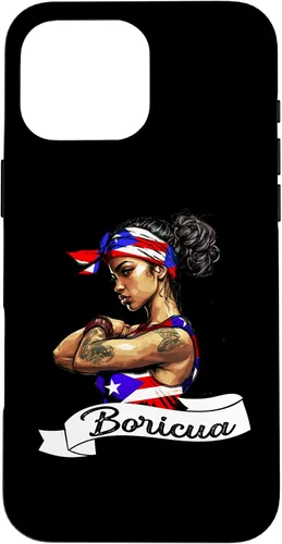 Vista 19 de Funda para iPhone 16 chica puertorriqueña Boricua Puerto Rico Flag Pride Mujer
