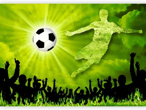 Vista 9 de artgeist Mural de pared Fútbol de 77 x 55 pulgadas, papel tapiz autoadhesivo extraíble, gran calcomanía, decoración de pared, diseño de imagen