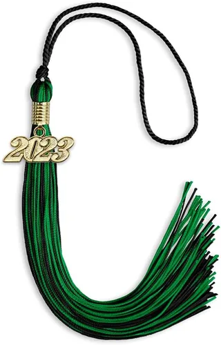 Vista 150 de Endea Graduation - Borla de doble color mixto con fecha dorada (negro/dorado antiguo, 2021)