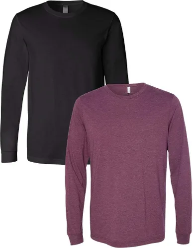 Vista 18 de Canvas Filmore 3501 - Camiseta de 4.2 onzas para hombre manga larga (1) Ceniza + (1) Jaspeado atlético