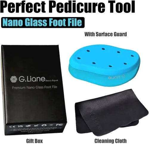 Vista 7 de Lima de pie de nanocristal removedor de callos – cristal de cristal pedicura cuidado de los pies, limpiador de pies sin dolor, uso seco y húmedo Azul