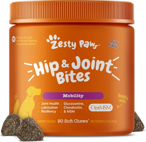 Vista 16 de Zesty Paws Cadera y articulación para perros, glucosamina para perros Suplemento de cadera y articulaciones con condroitina, MSM, vitaminas C y E