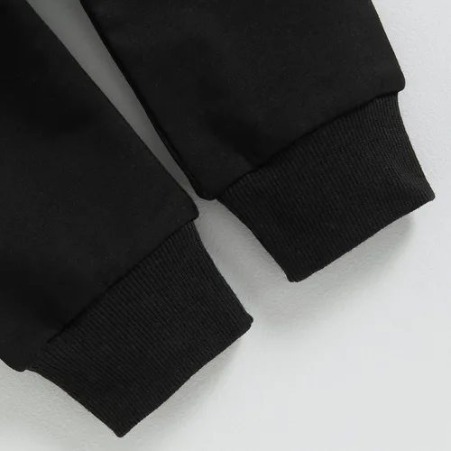 Vista 6 de Conjunto de ropa de invierno de 2 piezas con capucha de manga larga para bebé, pantalones casuales de retazos