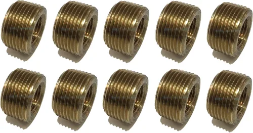 Vista 4 de Buje de cara reductora de latón 3/4 "macho NPT X 3/8" hembra NPT combustible/aire/agua/aceite/gas WOG (cantidad 01)
