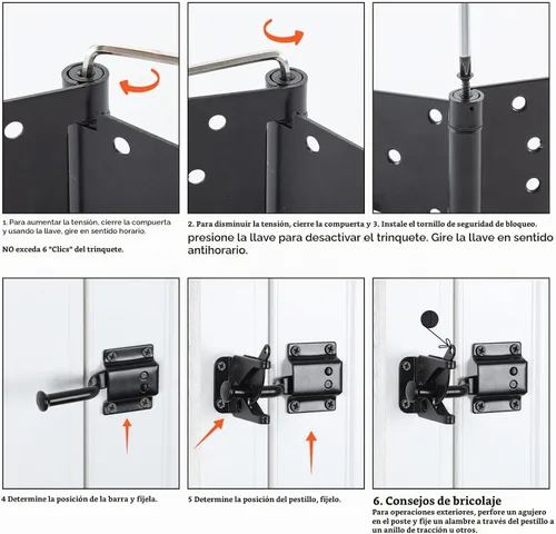 Vista 6 de Kit de herrajes para puerta de cierre automático, bisagras de puerta