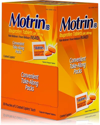 Vista 11 de Motrin IB, tabletas de ibuprofeno de 200 mg, alivio del dolor y la fiebre de AINE para dolor de cabeza, dolor de espalda, dolores musculares, alivio