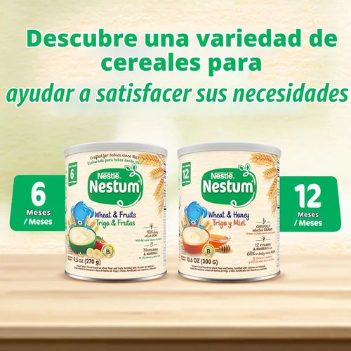 Vista 5 de Nestle Nestum Cereal infantil, 5 cereales, 10.6 onzas (paquete de 12) Cereal seco infantil; 5 multigrano con probiótico; importado; botes de 12 x