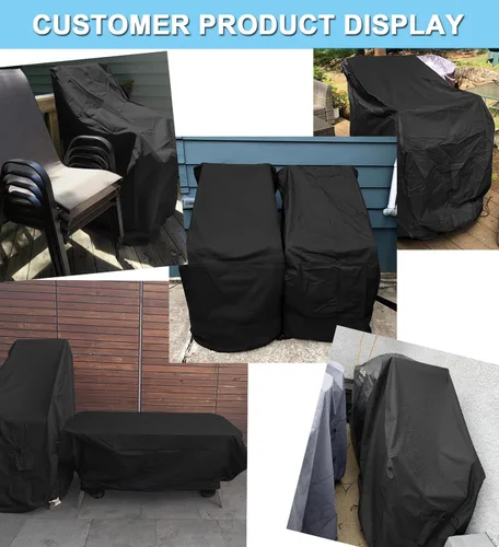 Vista 6 de WOMACO Funda apilable para silla de patio, impermeable, para exteriores, con respaldo alto, resistente al agua, para muebles de exterior, protector