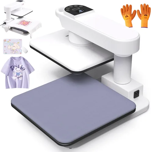 Vista 12 de Whubefy Prensa de Calor Automática Dual de 360° de 15x15 pulgadas con Doble Mesa de Trabajo - Máquina de Prensa Automática para Camisas de Dos