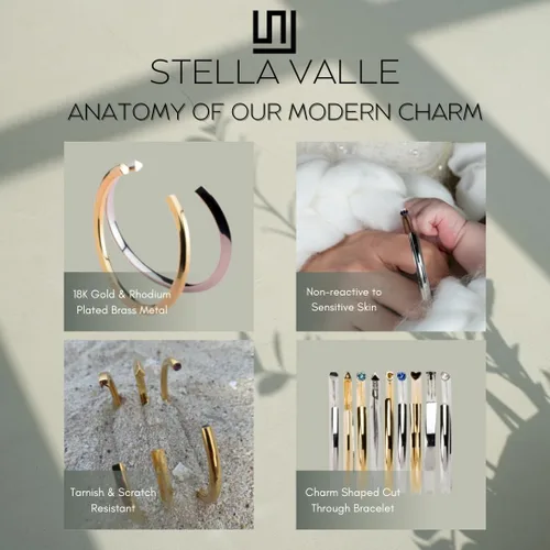 Vista 3 de Stella Valle Sister Bracelets Rhodium Plated Cuff Bracelet for Women with Mantra Matching Bracelets for Sisters Birthday Holiday Present for Her