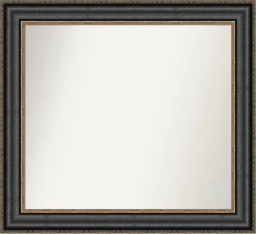 Vista 678 de Amanti Art Espejo personalizado, espejo de baño negro puente, espejo de pared o espejo de tocador de baño sobre el fregadero (26 x 26 pulgadas)