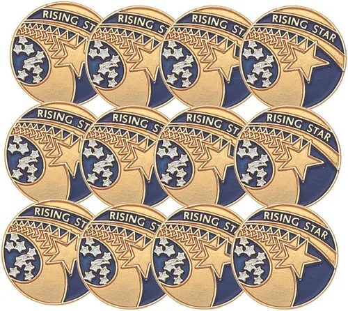 Vista 3 de SHOP AWARDS AND GIFTS Enamel Lapel Pins for Students Appreciation Reward Teacher Supplies Employees, Pack of 12, 3/4 Inch