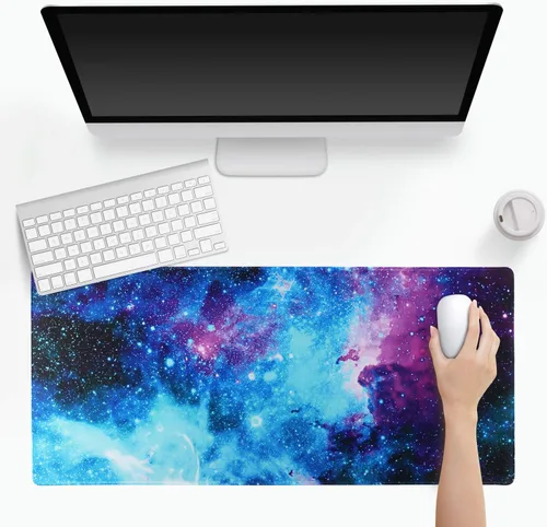 Vista 2 de Alfombrilla de mouse extendida para juegos, alfombrilla de escritorio grande con base de goma antideslizante, para computadora, laptop, teclado