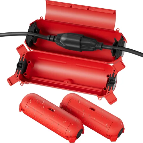 Vista 15 de Flemoon [Paquete de 3] Cubierta de cable de extensión para exteriores, impermeable, resistente a la intemperie, caja de conexión eléctrica