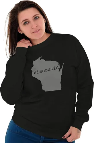 Vista 5 de Camiseta clásica Teaze Wisconsin State Map Shape WI Pride para hombre