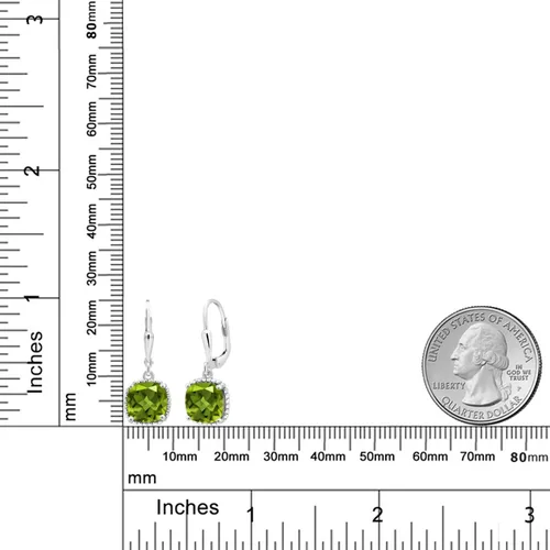 Vista 3 de Gem Stone King Aretes colgantes de plata de ley 925 de 0.315 pulgadas para mujer