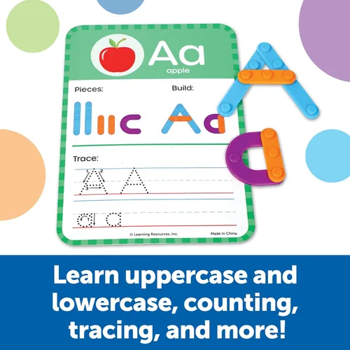 Vista 2 de Learning Resources ¡Constructores de habilidades! Creador de letras y números de jardín de infantes, 60 piezas, a partir de 6 años